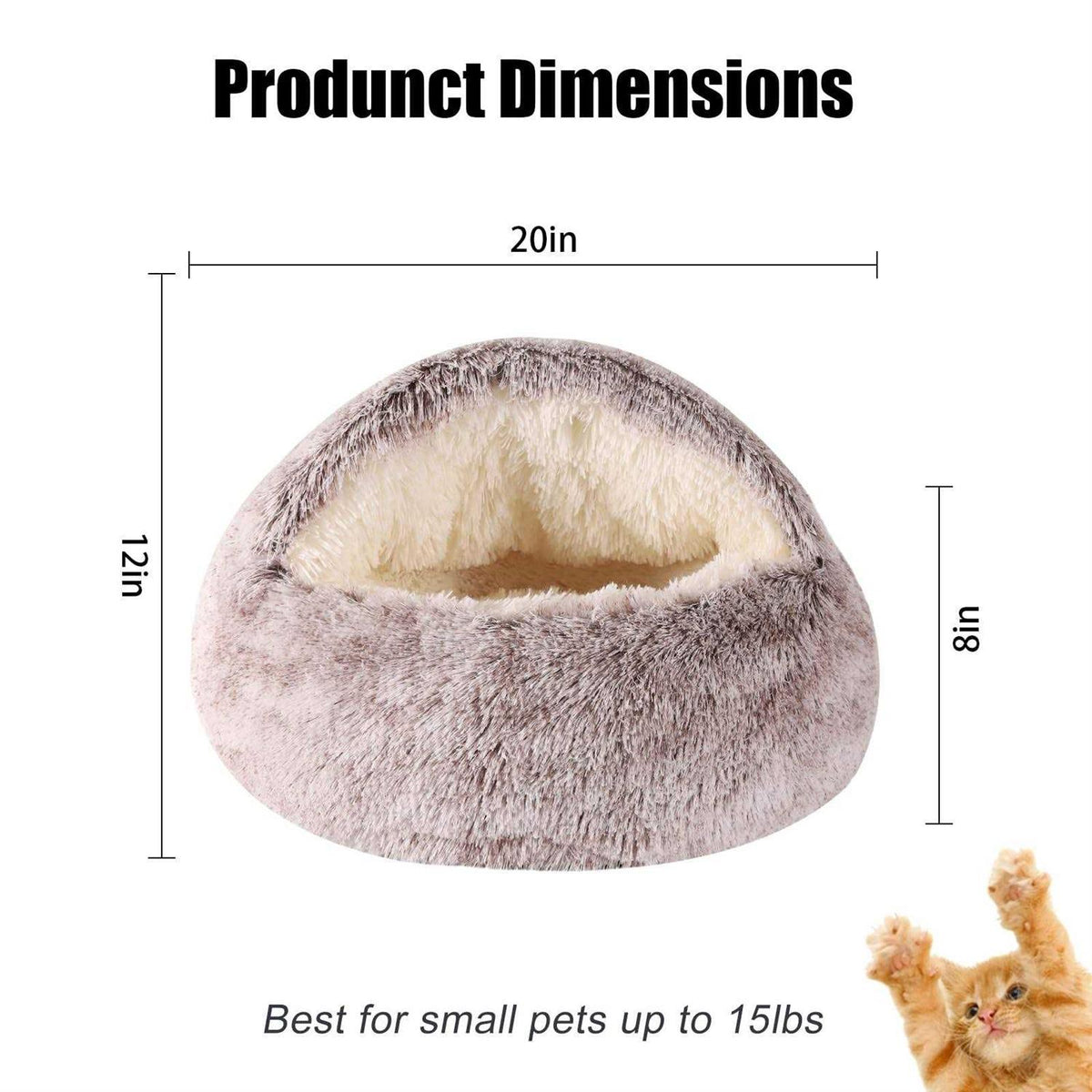 Hooded Round Dog Bed & Cat Cave Bed H64085