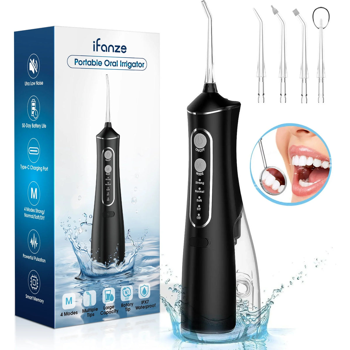 Cordless Water Flosser 4 Modes 300ml IPX7 C908311