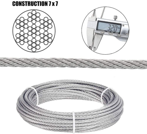 1/8 Cable Railing Kit with 400ft Stainless Steel Cable and M5 Turnbuckle C3056