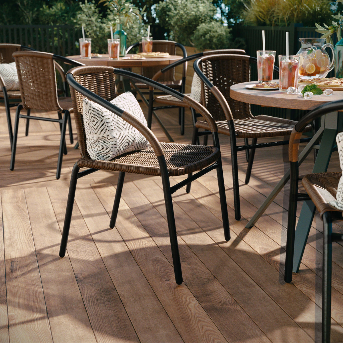 Medium Brown Rattan Stack Chair W713382