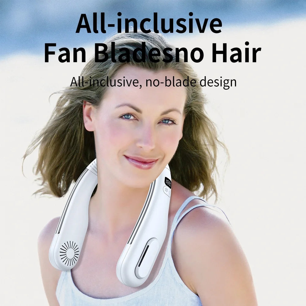 Portable Neck Fan with Semiconductor Cooling, 3 Speeds, LED Display S999699