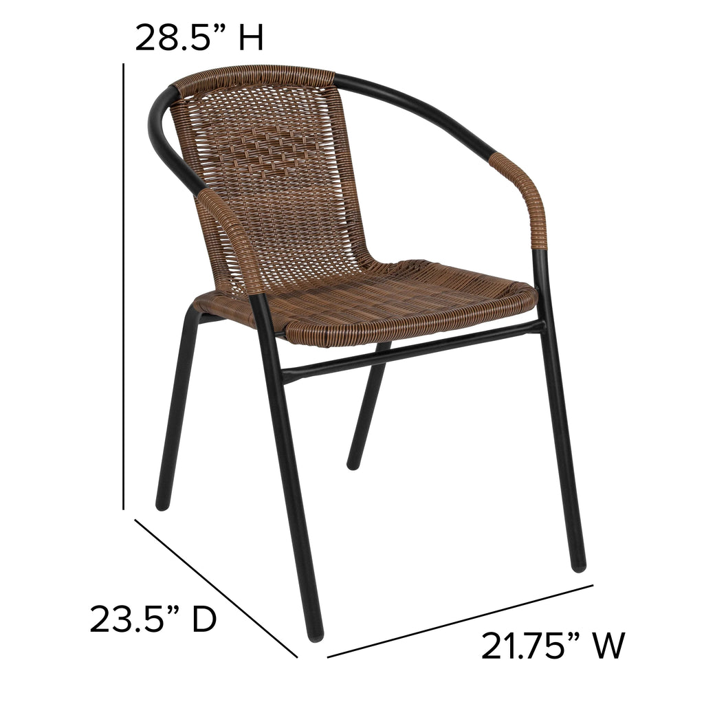 Medium Brown Rattan Stack Chair W713382