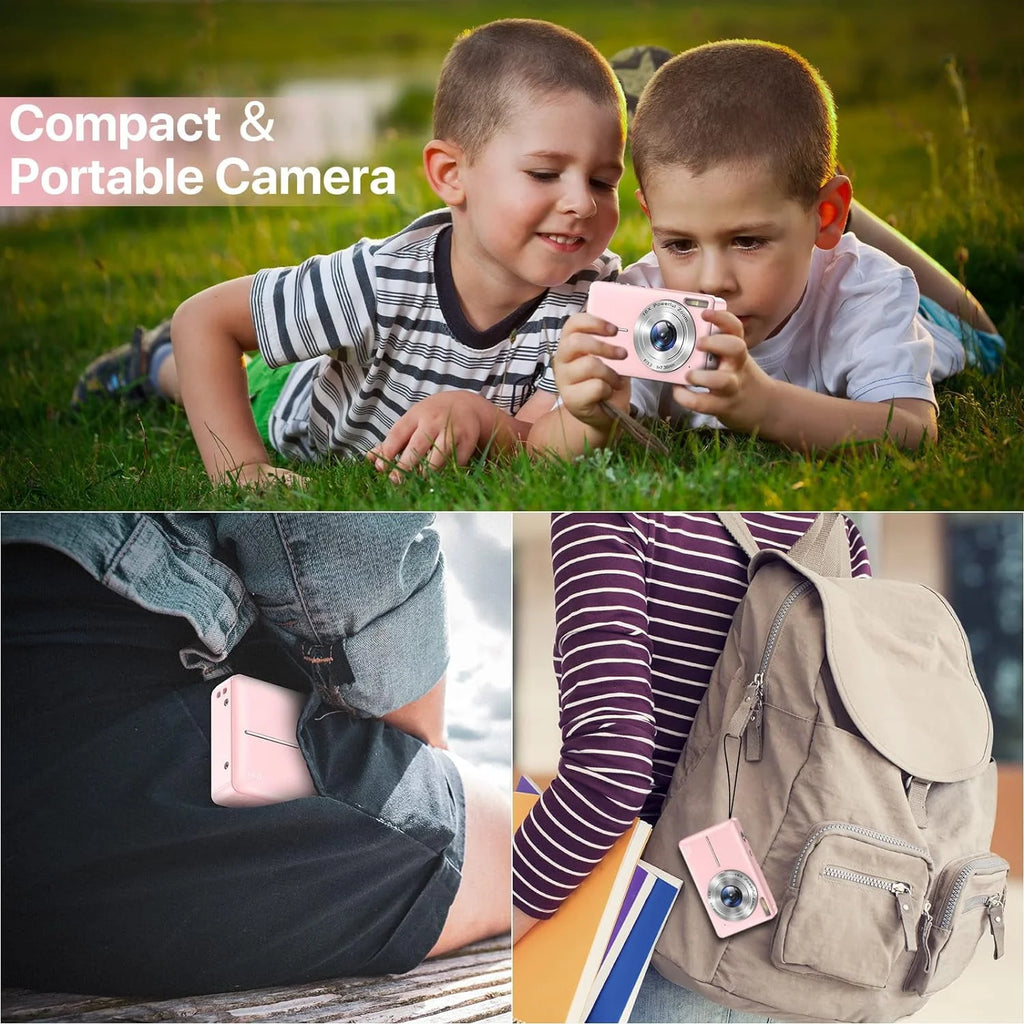 Black 1080P 44MP Kids Digital Camera with 16X Zoom C857