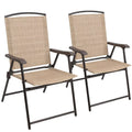 2 Pieces Beige Patio Folding Chairs H839