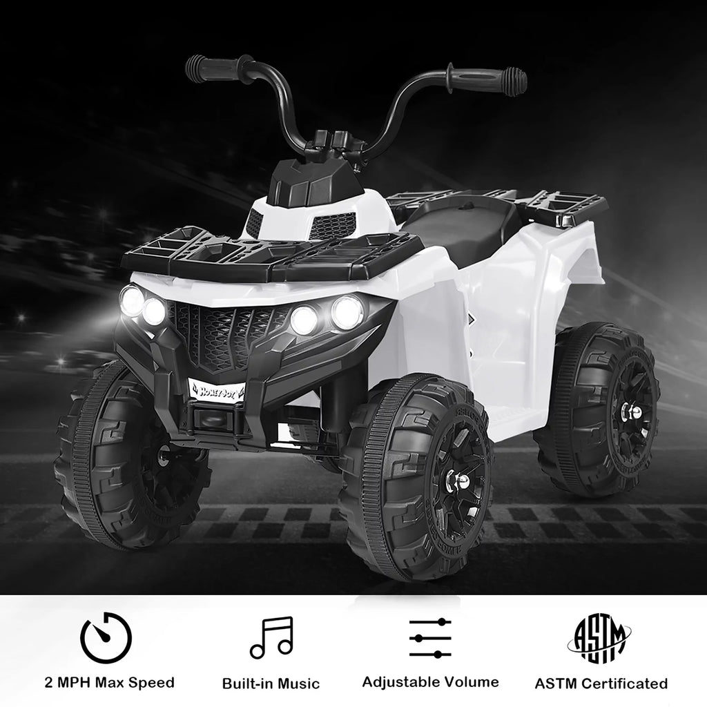 Kids Ride On ATV Quad 4 Wheeler Electric Toy Car 6V White V74229