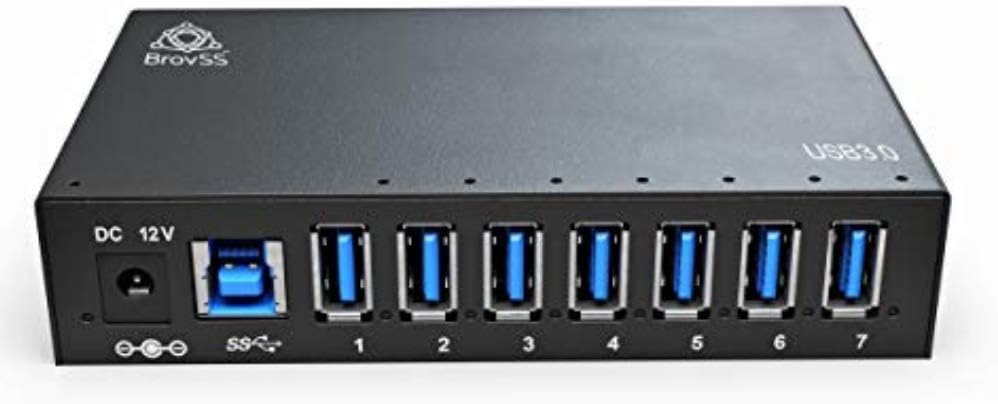 7 Port USB 3.0 Powered Hub with 12V 3A Power Adapter (Black) S31444