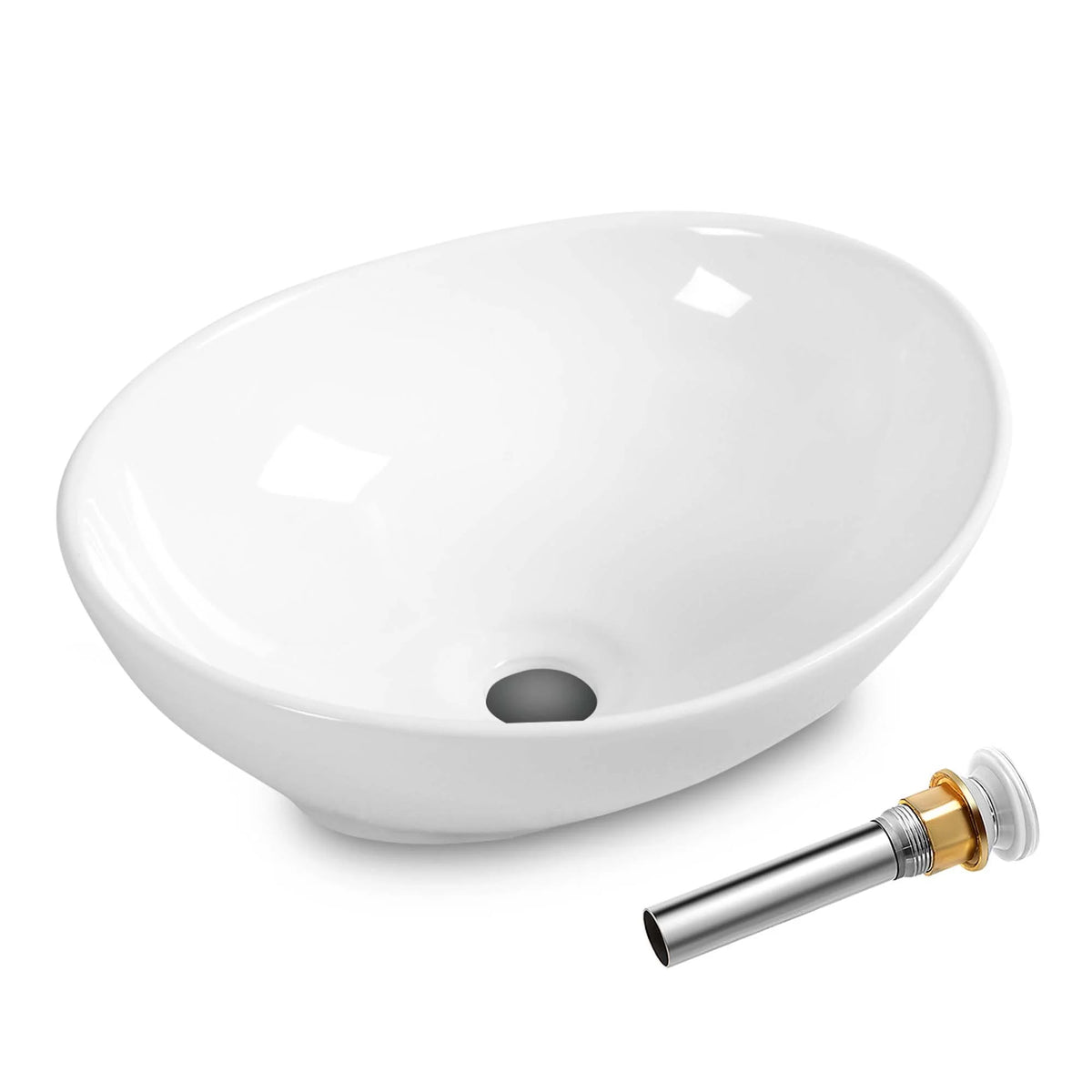Oval Ceramic Vessel Sink with Pop Up Drain G819028
