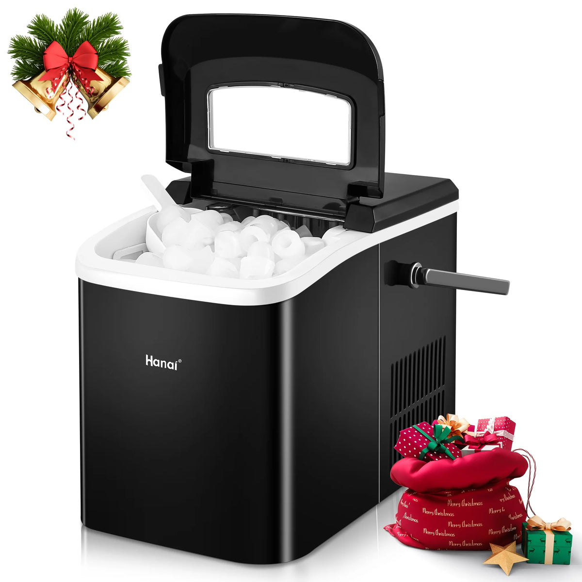 Countertop Ice Maker, 26.5lbs in 24Hrs, Self-Cleaning Portable Ice Machine with Ice Scoop and Basket J77435