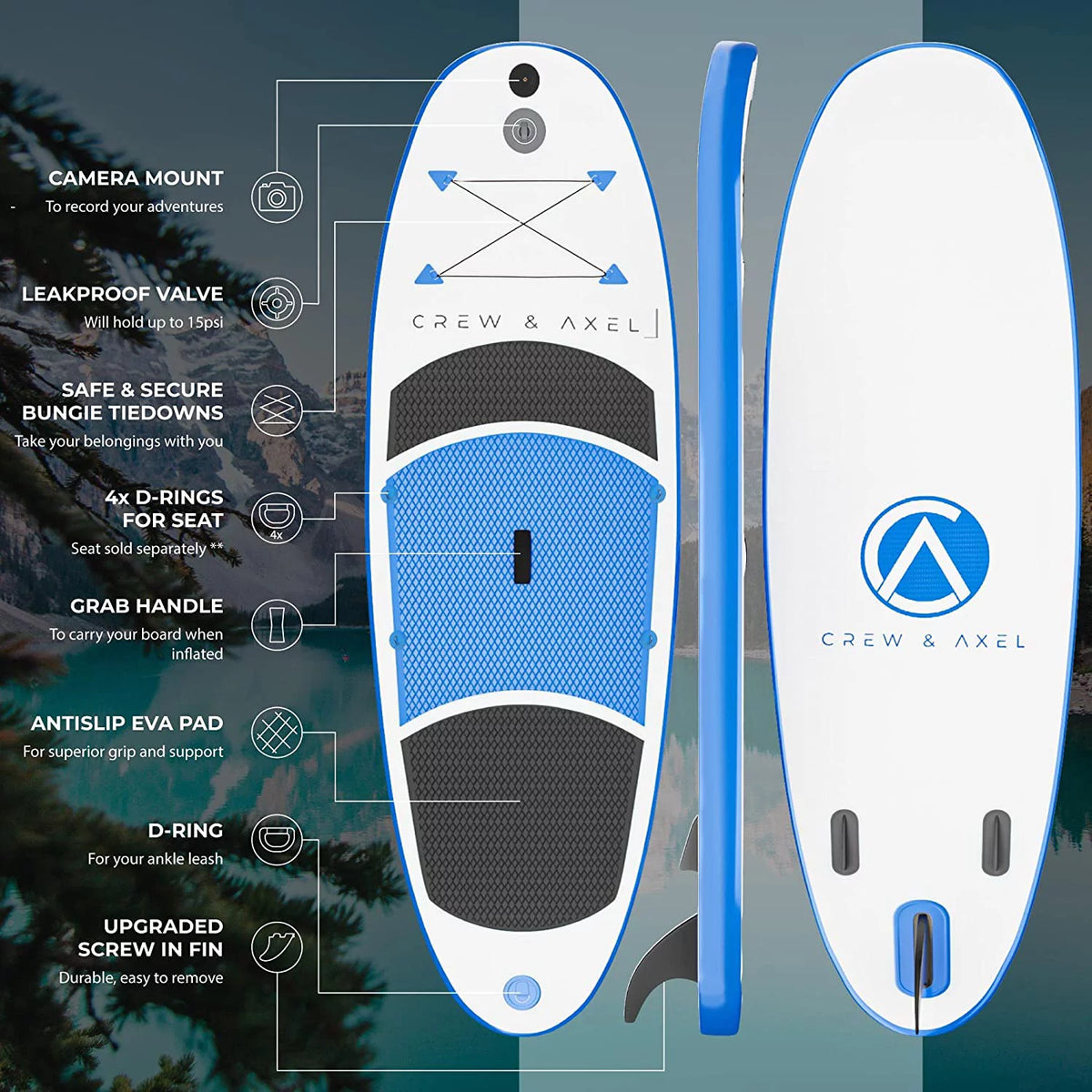 Blue Inflatable Paddle Board SUP Kit K4825