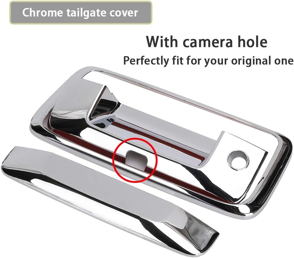 Chrome Door Handles Mirror Covers Tailgate Cover with Camera Hole V4056