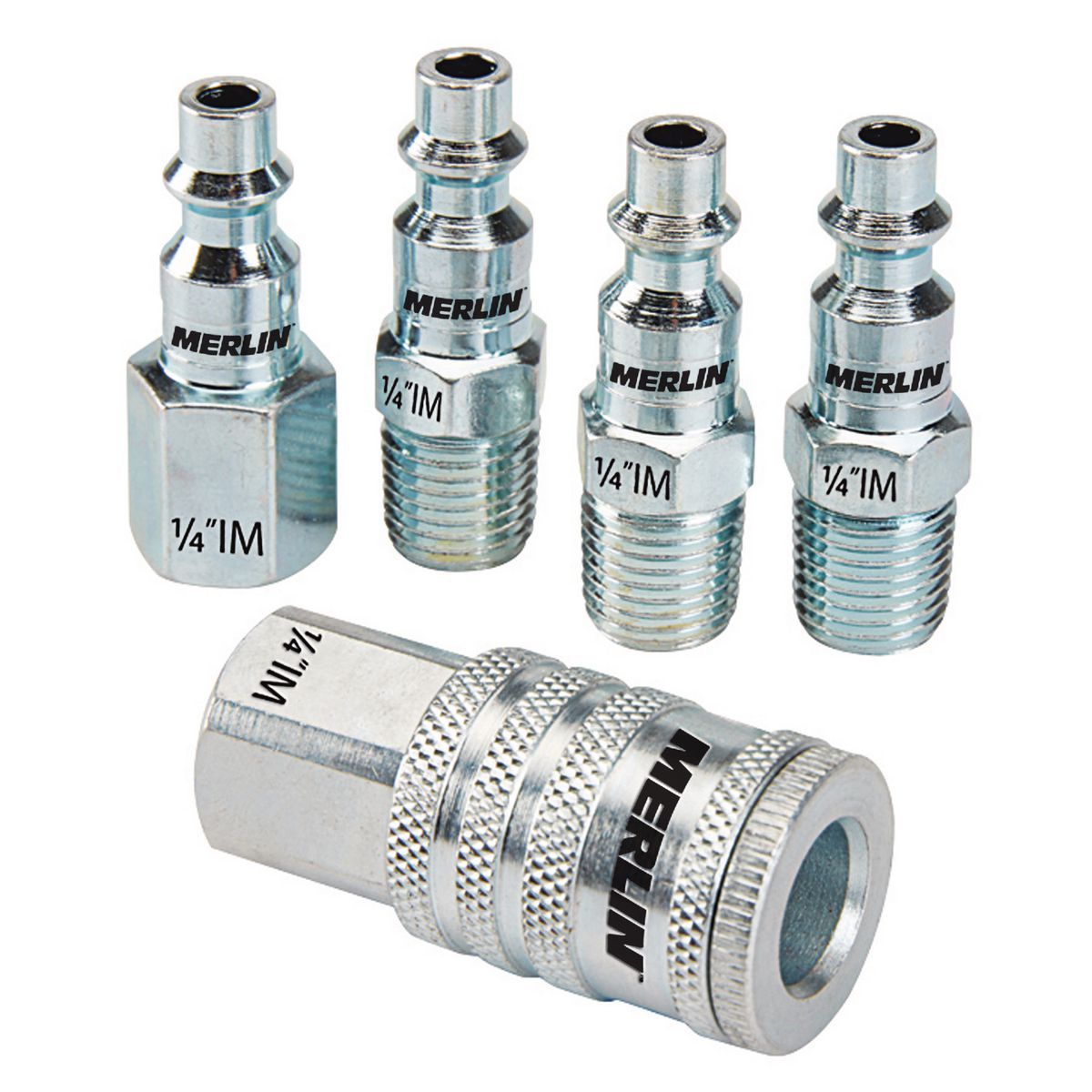 1/4 in. Steel Industrial Quick Coupler Set, 5-Piece Q79428