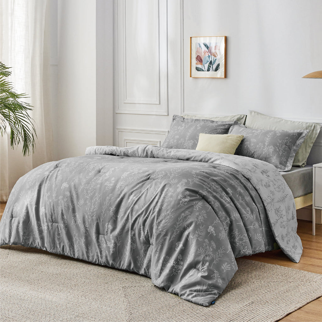Sage Green Floral Queen Size Comforter Set K820