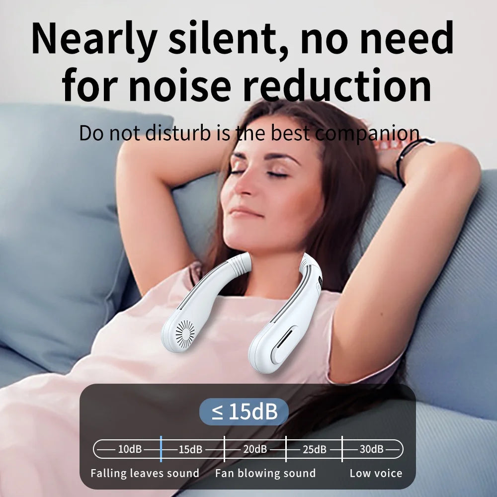 Portable Neck Fan with Semiconductor Cooling, 3 Speeds, LED Display S999699