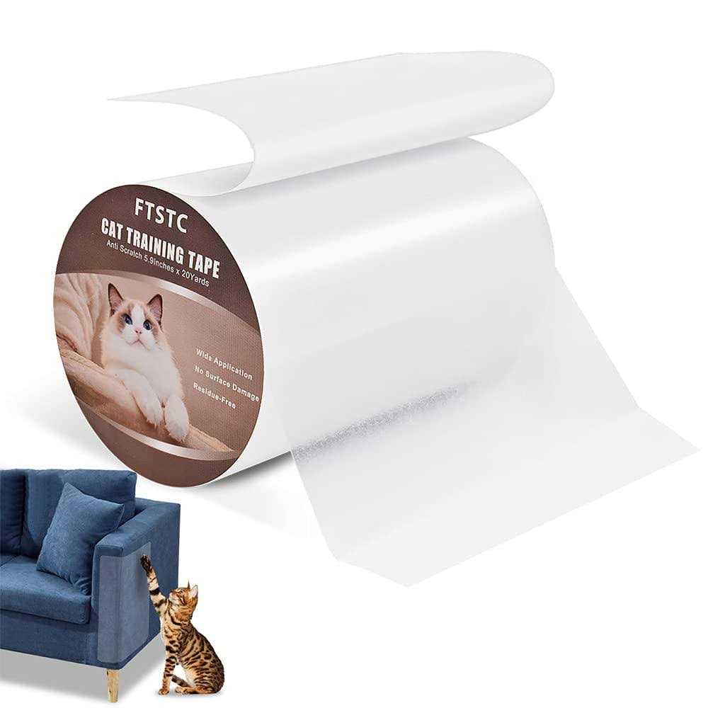 5.9in Clear Self-Adhesive Cat Scratch Deterrent Y607201