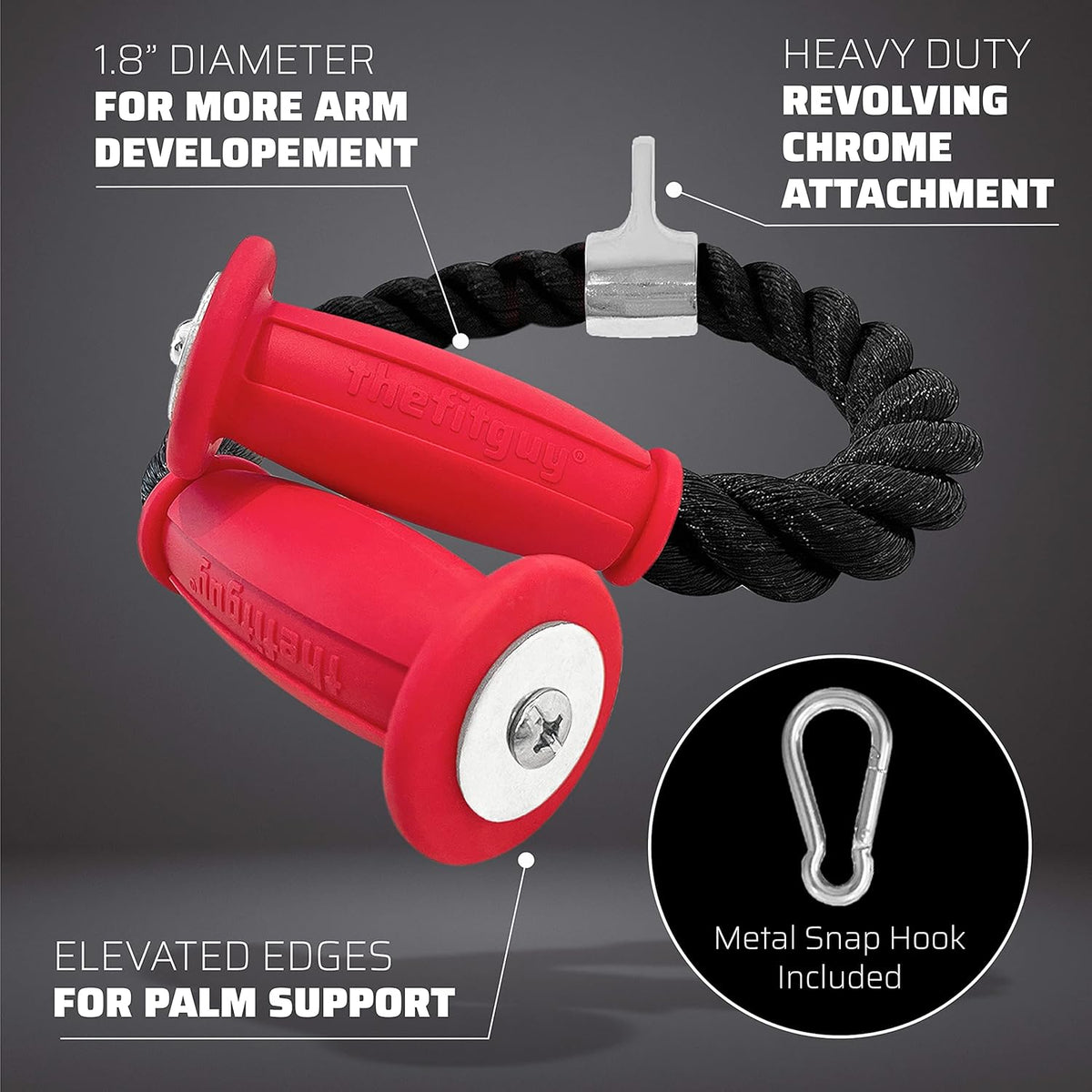 Tricep Rope Pull Down Cable Attachment with Snap Hook Y44163