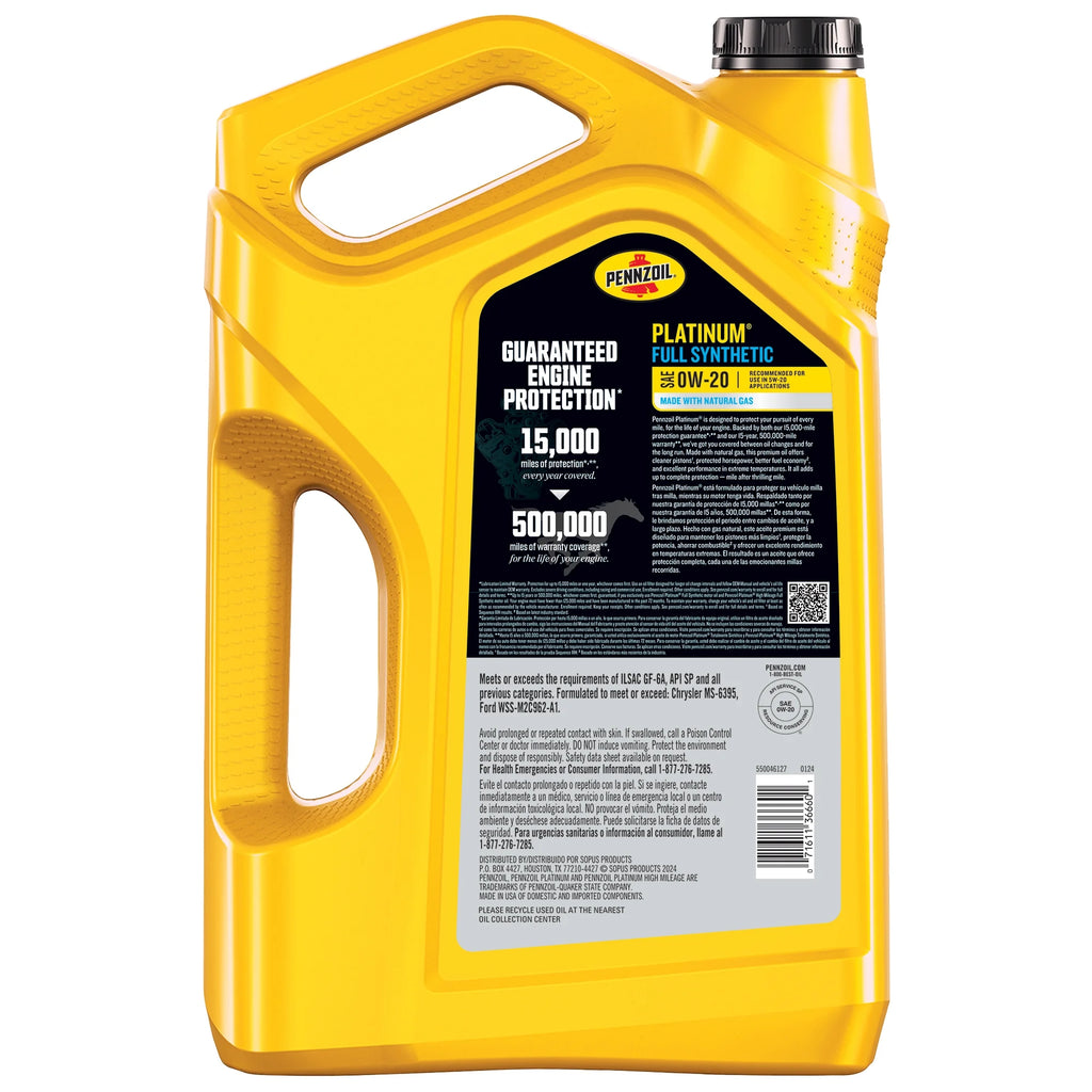 Full Synthetic 0W-20 Motor Oil, 5-Quart X72971