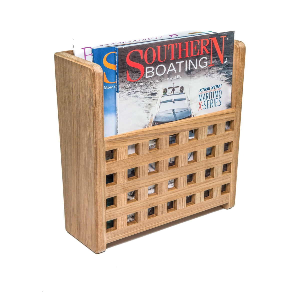 Teak Grate Front Magazine Rack X17727