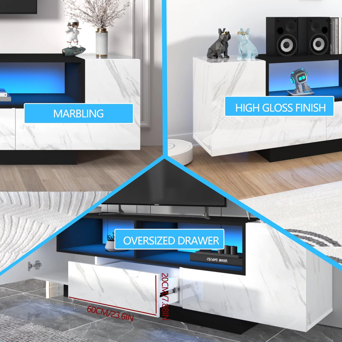 Large High Gloss LED TV Stand for up to 80 inch TVs X565579