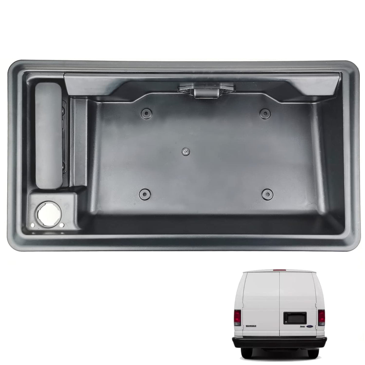 Rear Exterior Cargo Door Handle & License Plate Housing Frame Bracket V74087