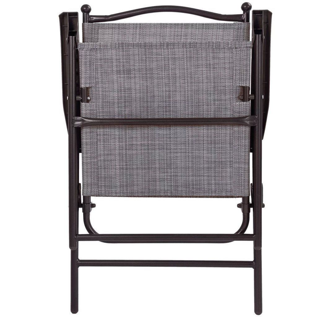 Set of 2 Black Folding Sling Back Chairs V508975