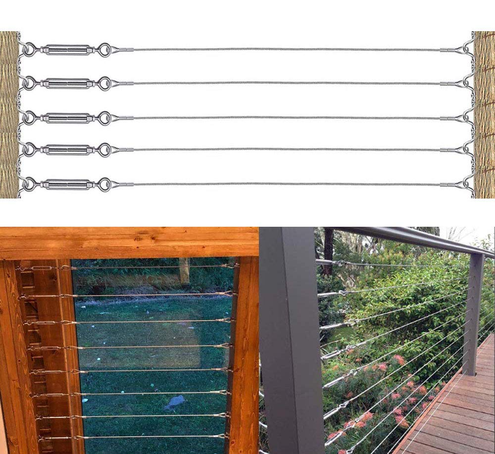 1/8 Cable Railing Kit with 400ft Stainless Steel Cable and M5 Turnbuckle C3056