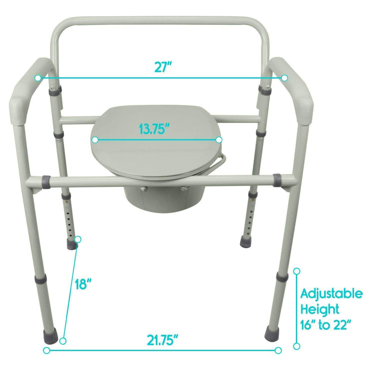 3 in 1 Extra Wide Folding Commode Chair P308370