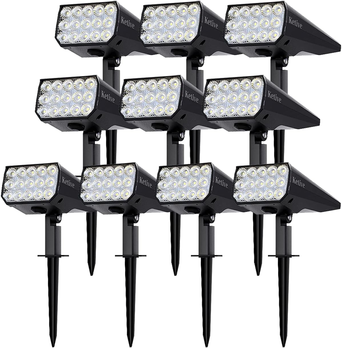 IP65 Waterproof Adjustable Solar Landscape Spotlights 10 Pack C2764