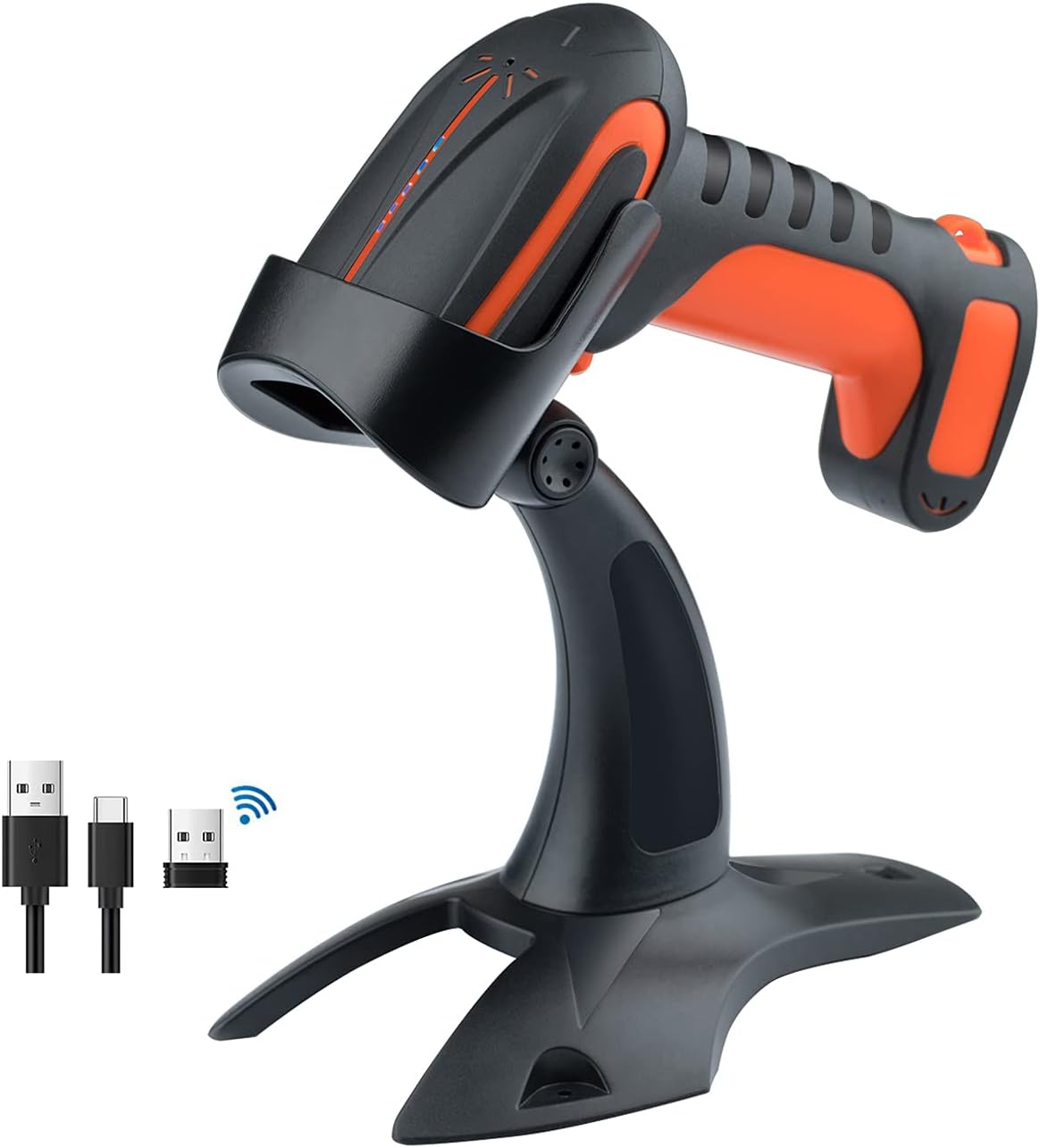 Industrial Wireless Barcode Scanner 2D QR 1D Orange D51153