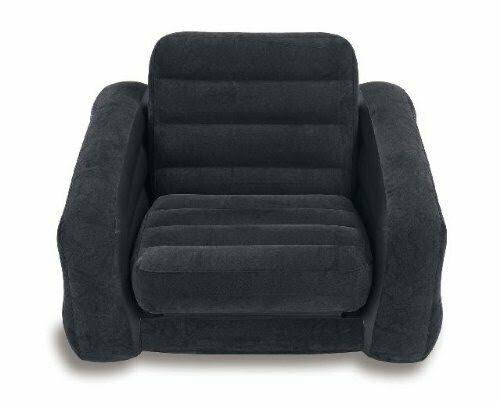 Inflatable Pull-Out Chair & Mattress Sleeper Black Twin M686