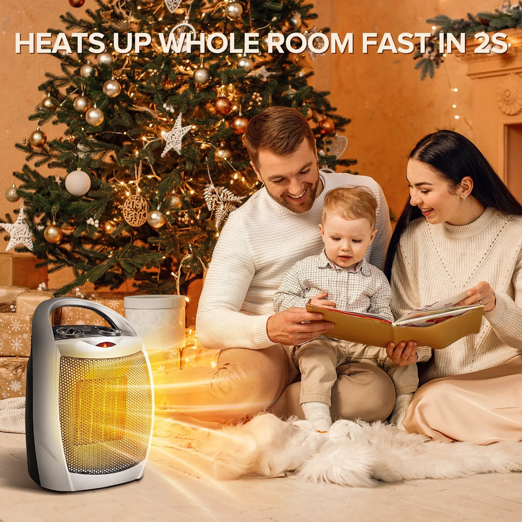 950W/1500W Ceramic Portable Space Heater with Thermostat Z566614