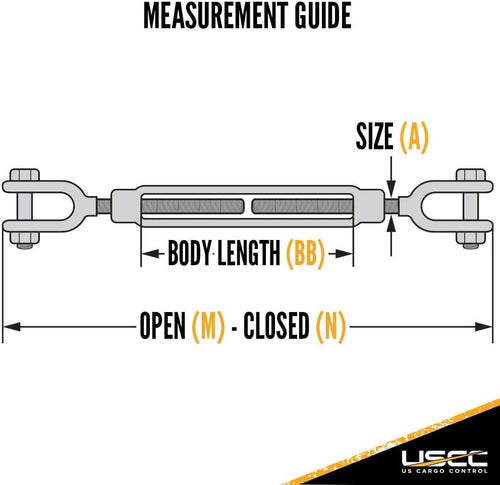 1/2 Inch x 6 Inches Galvanized Jaw and Jaw Turnbuckles I4136