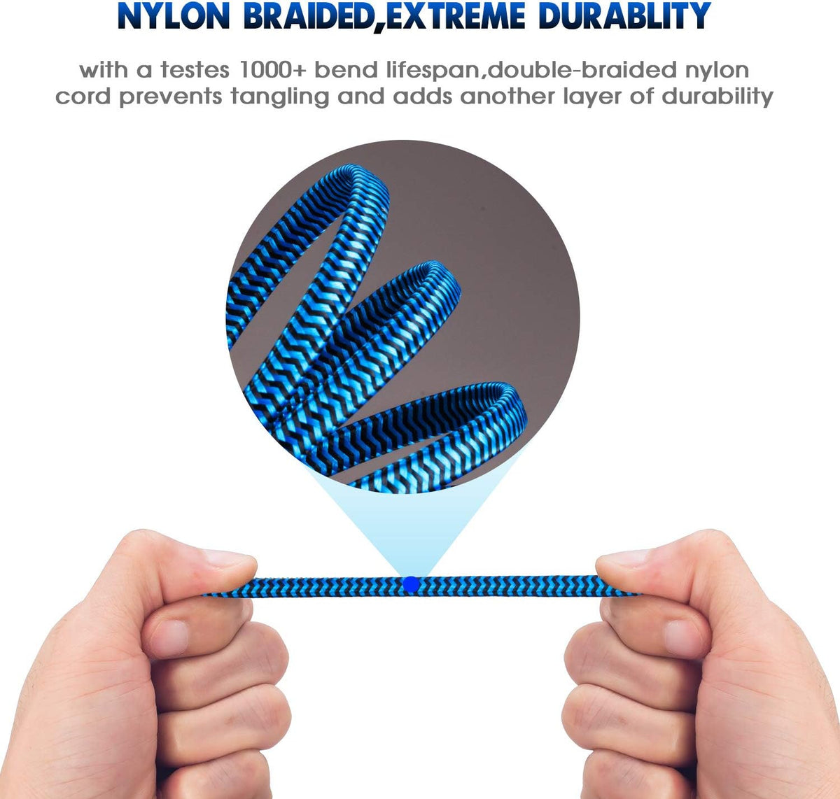 Cat 7 100 ft Nylon Braided Flat Ethernet Cable Z464