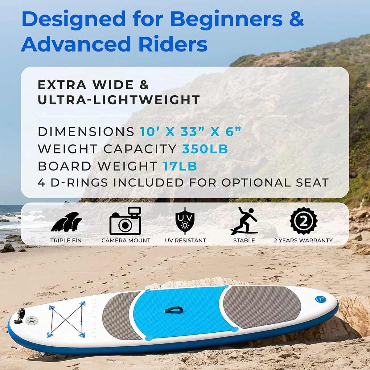 Blue Inflatable Paddle Board SUP Kit K4825
