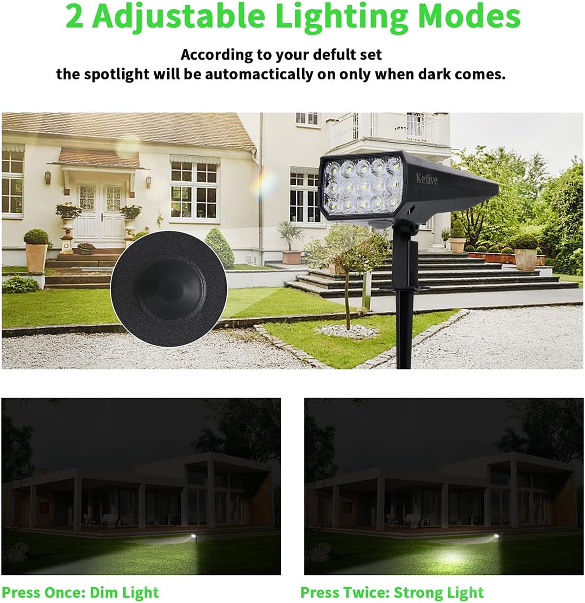 IP65 Waterproof Adjustable Solar Landscape Spotlights 10 Pack C2764