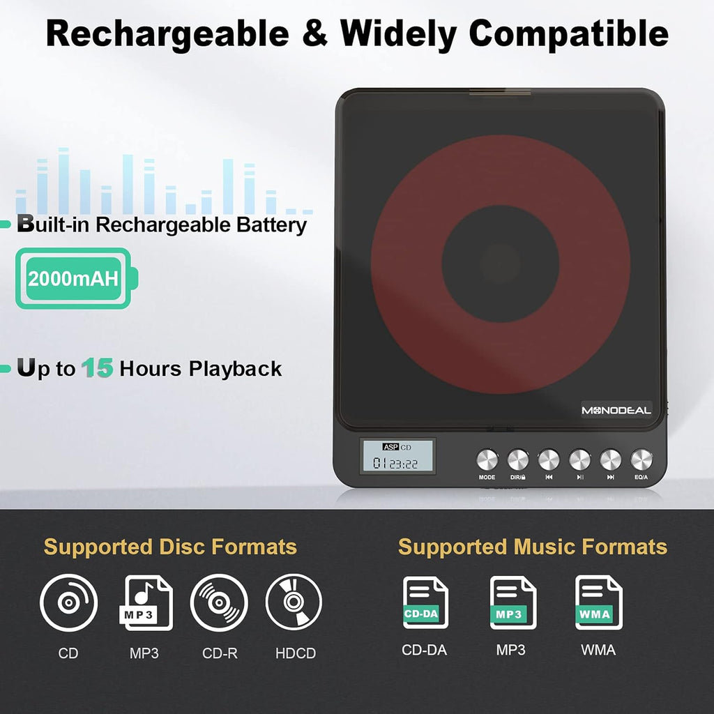 Portable CD Player with Built-in Speakers N2610