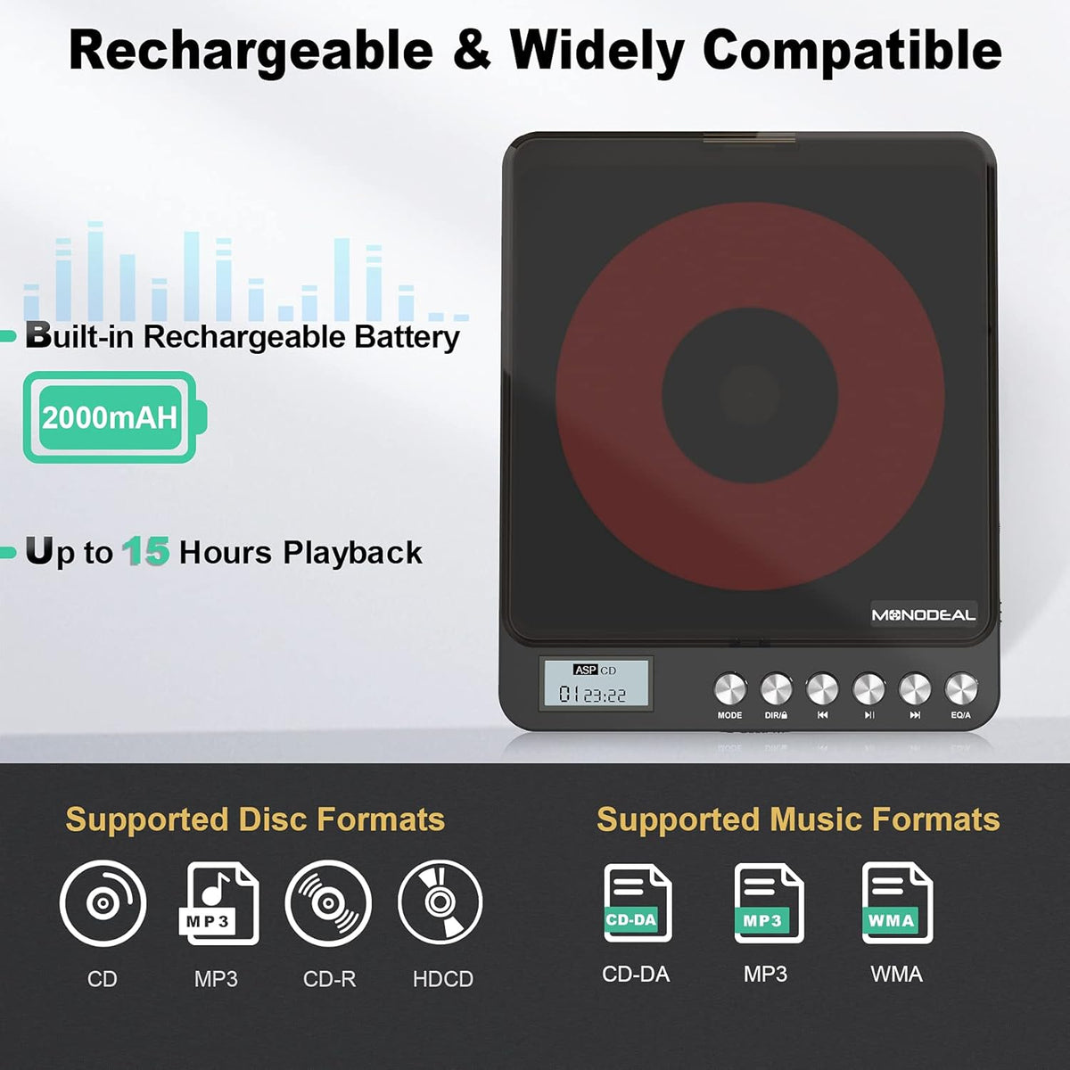 Portable CD Player with Built-in Speakers N2610