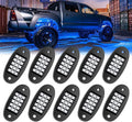 RGB LED Rock Lights, 150 LEDs Multicolor Waterproof Music Lighting Kit (10 Pods) N8130