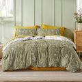 Sage Green Floral Queen Size Comforter Set K820
