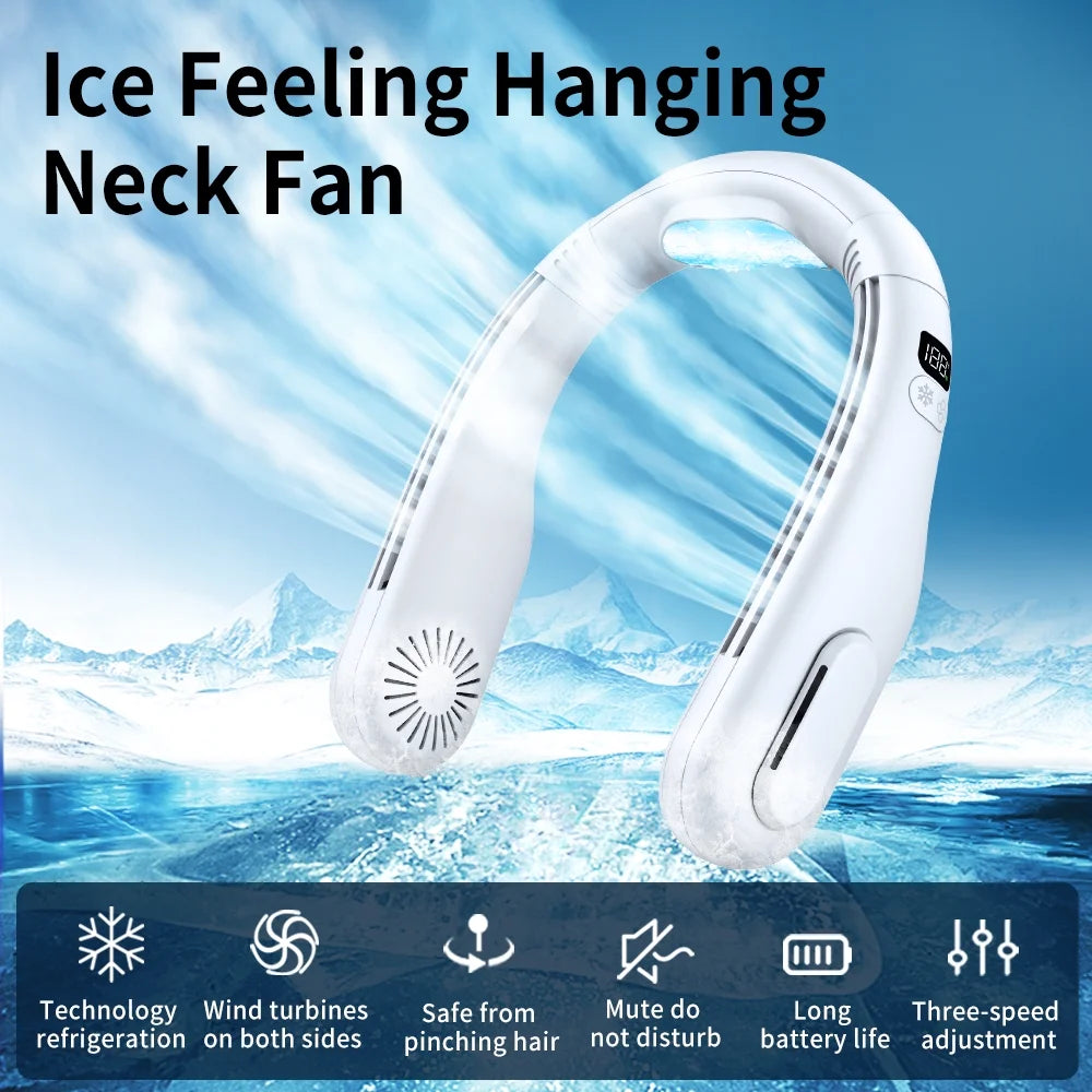 Portable Neck Fan with Semiconductor Cooling, 3 Speeds, LED Display S999699