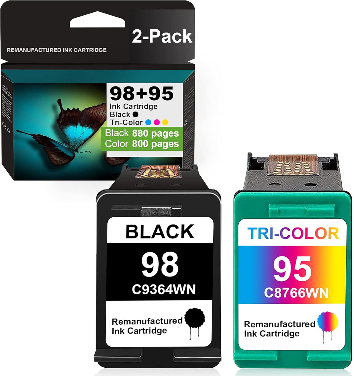 2 Pack Black Tri-Color Remanufactured Ink Cartridge T379