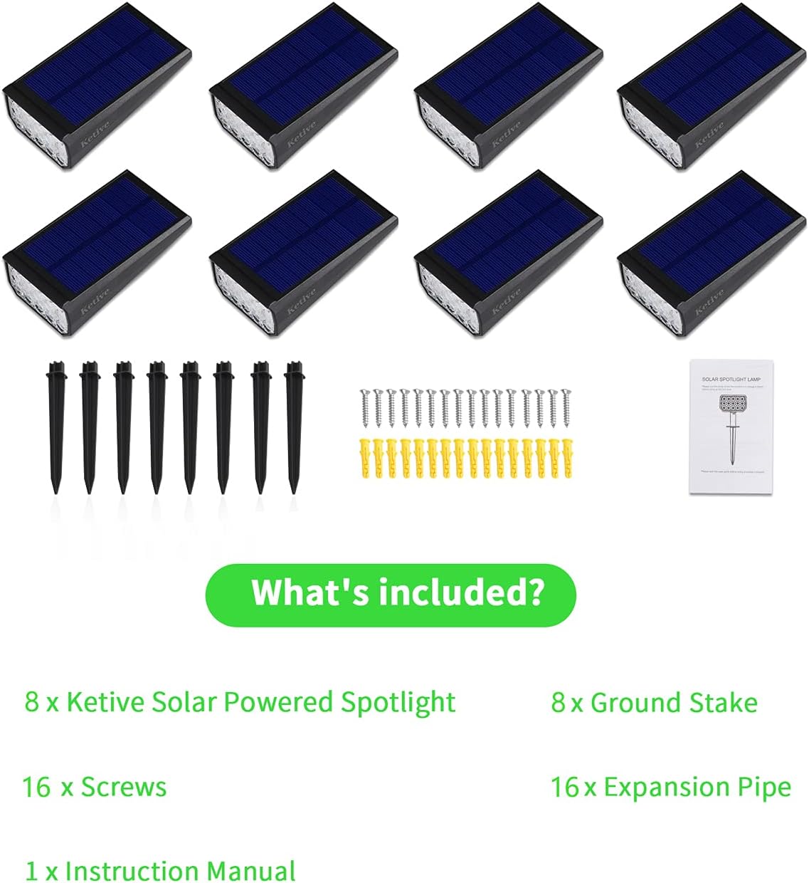 IP65 Waterproof Adjustable Solar Landscape Spotlights 10 Pack C2764