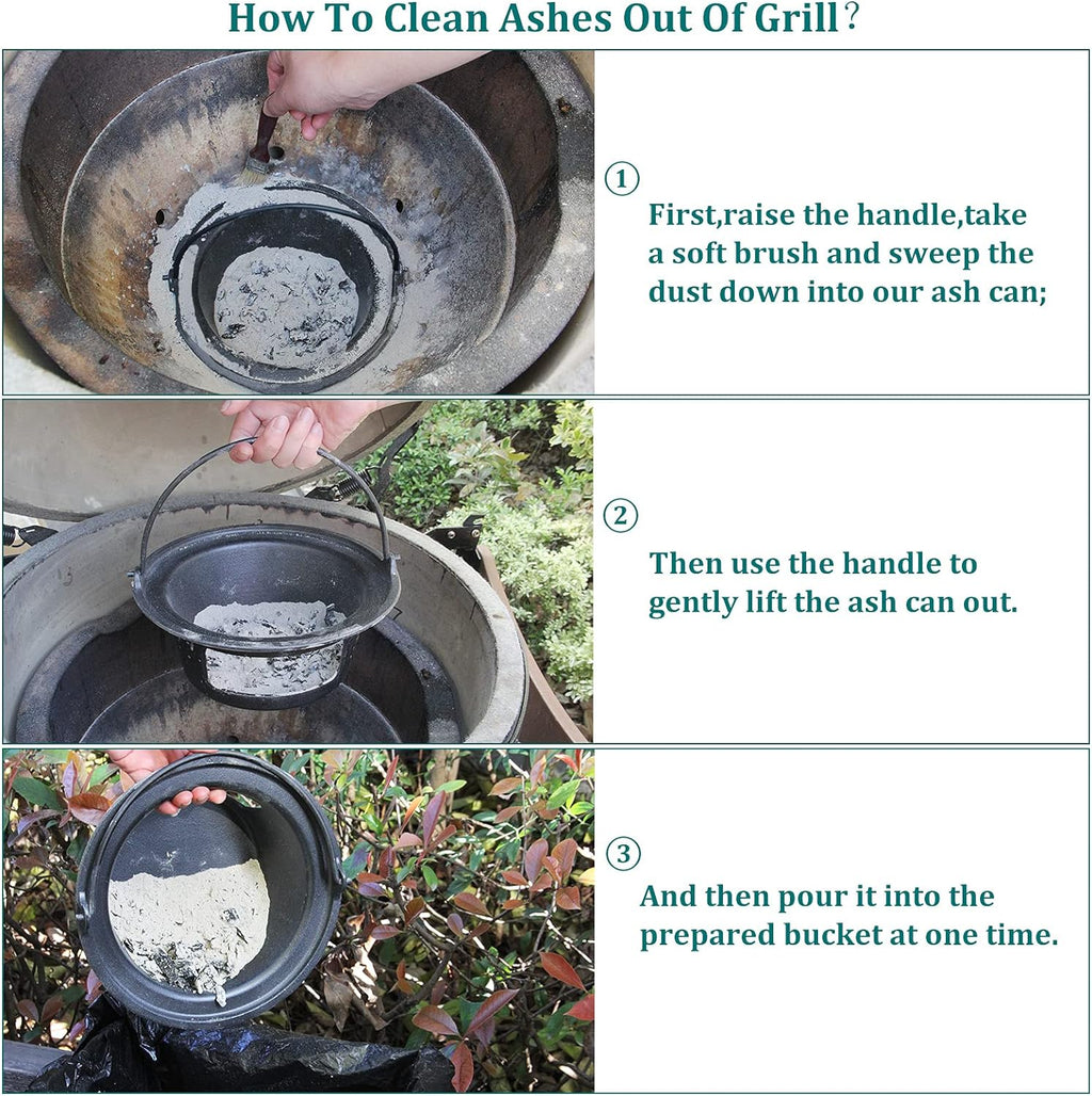 Cast Iron Ash Can with Handle Charcoal Ash Basket Y151