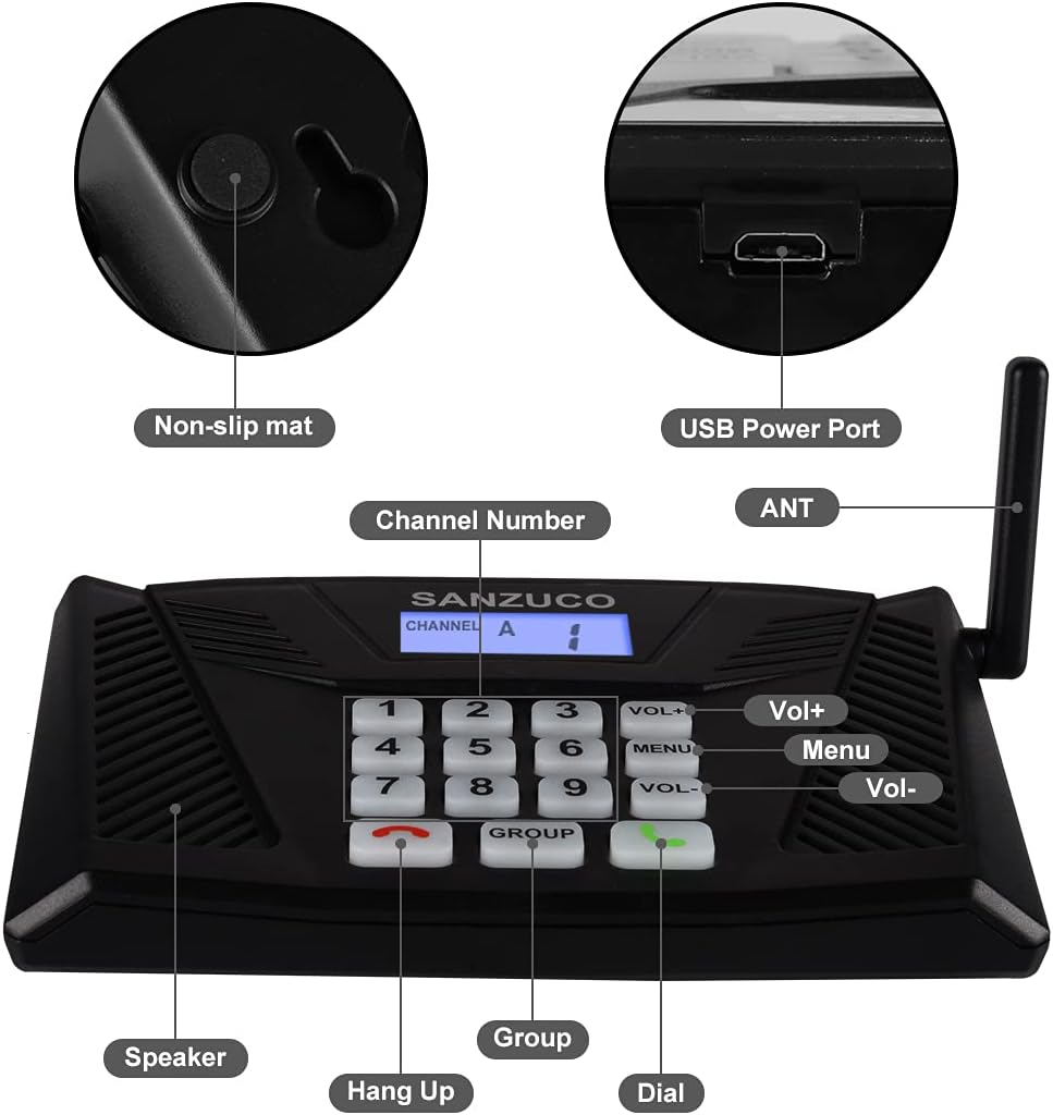 Wireless Hand Free Two Way Intercom System 18 Channels Pack 2 T600