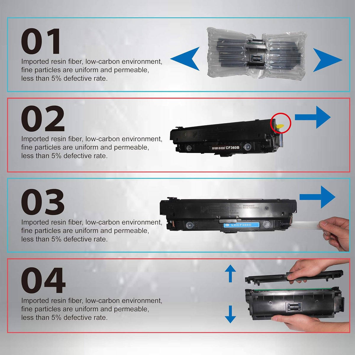 5 Pack Compatible Toner Cartridges 2xBK+CYM P191523