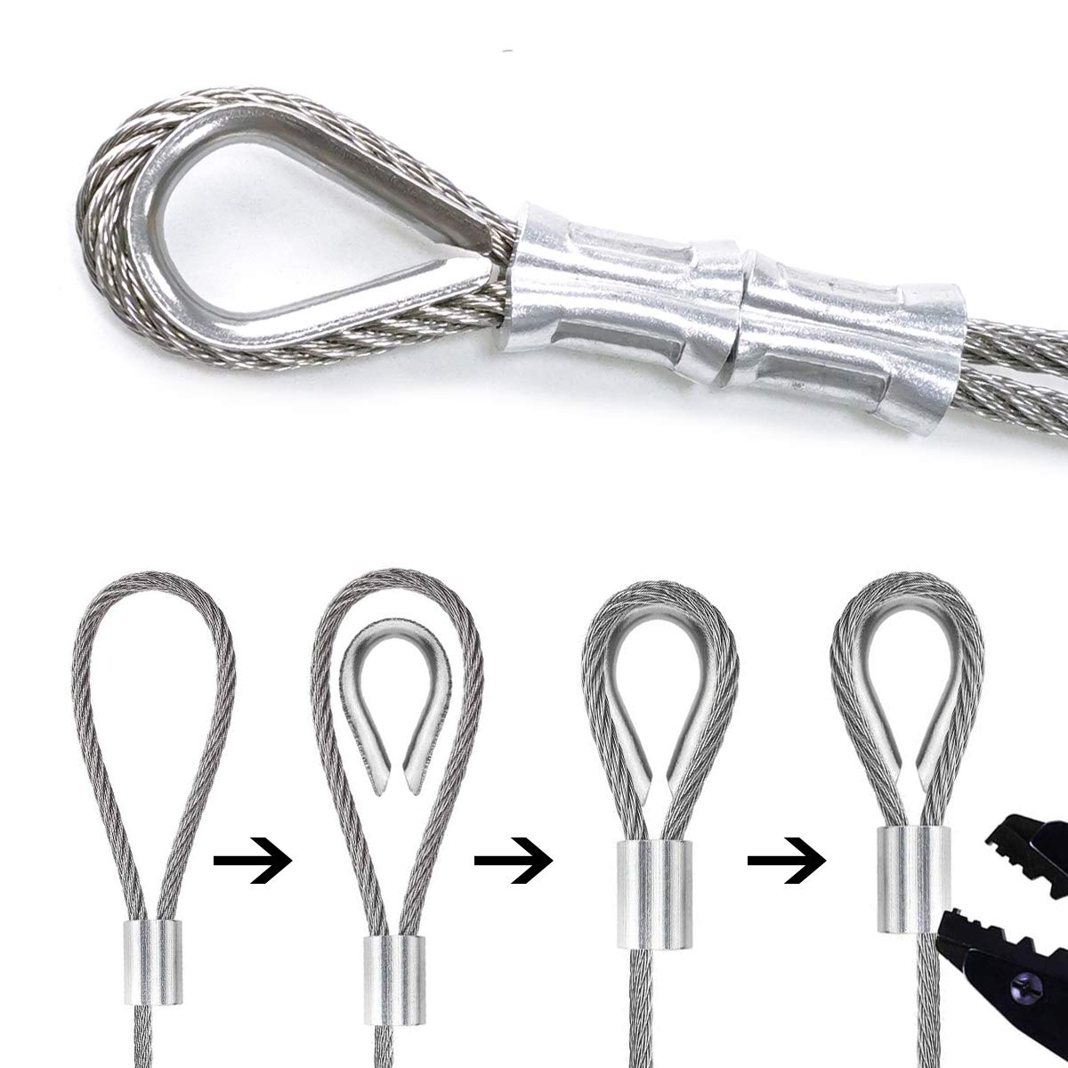 1/8 Cable Railing Kit with 400ft Stainless Steel Cable and M5 Turnbuckle C3056