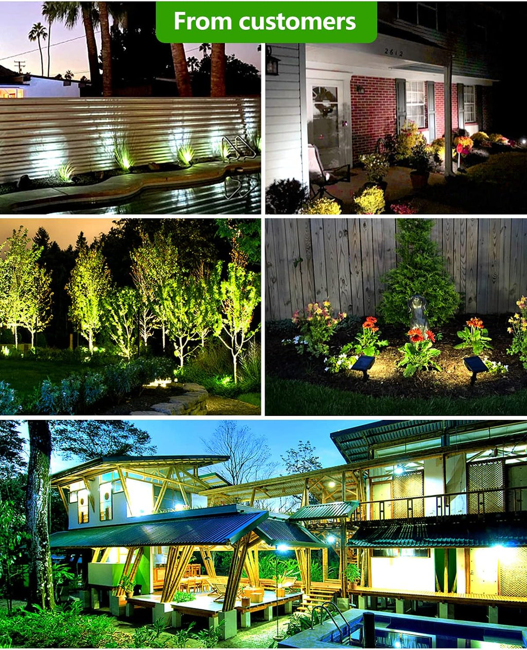 IP65 Waterproof Adjustable Solar Landscape Spotlights 10 Pack C2764