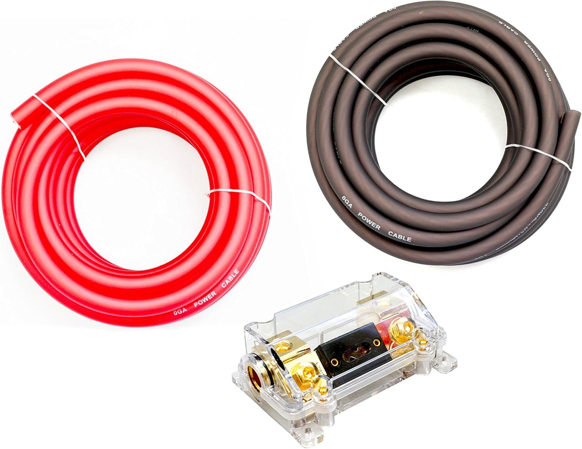 0 Gauge Red/Black Amplifier Power/Ground Wire Set 50 Feet N31773