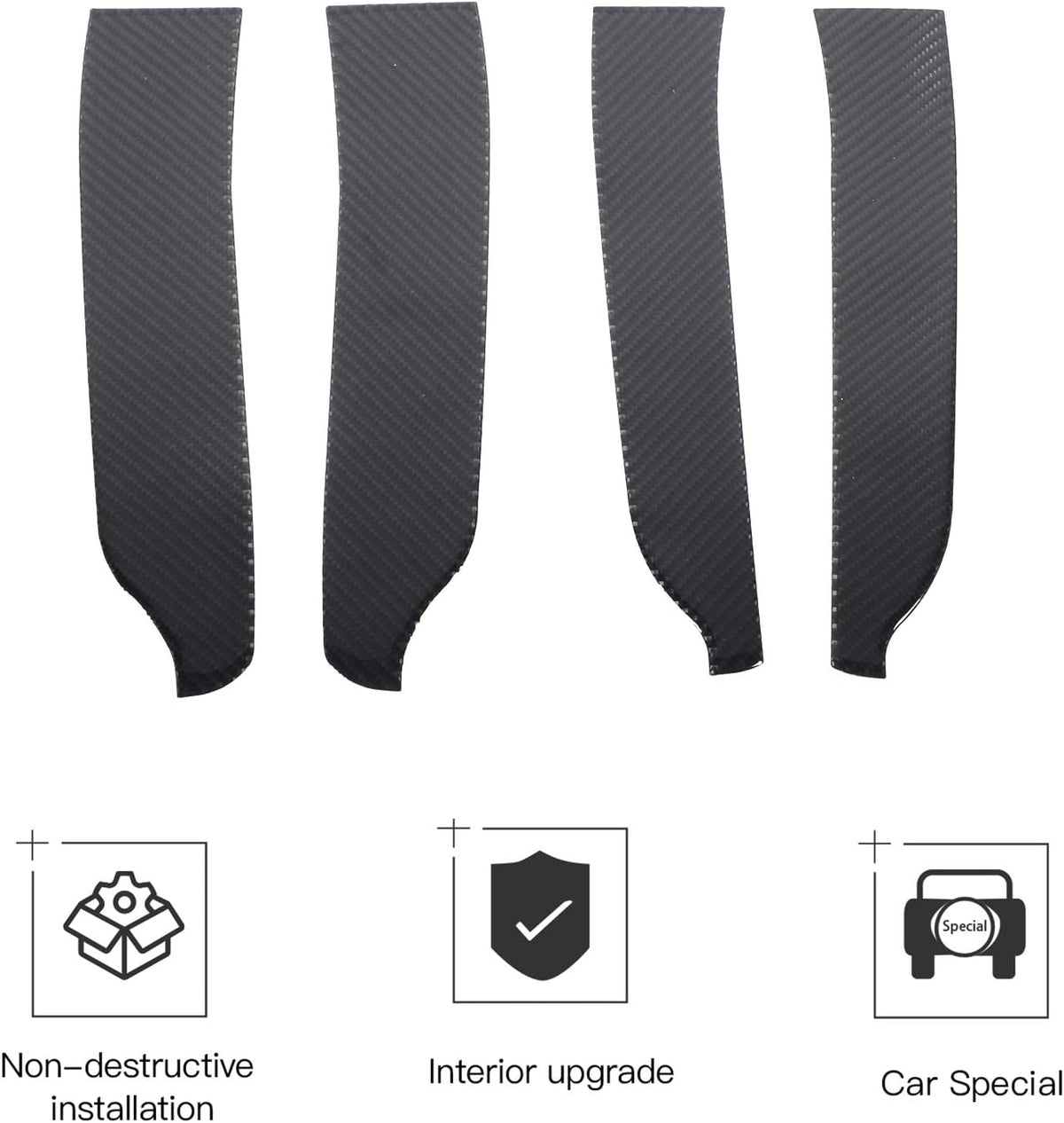 ABS Carbon Fiber Interior Door Handle Trim Cover 4 pcs R874773