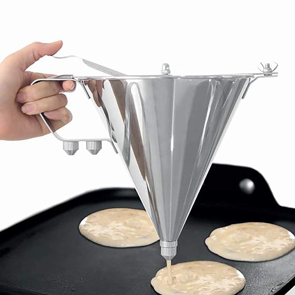 Stainless Steel Confectionery Funnel with Stand and 3 Nozzles Pack of 2 Y34174