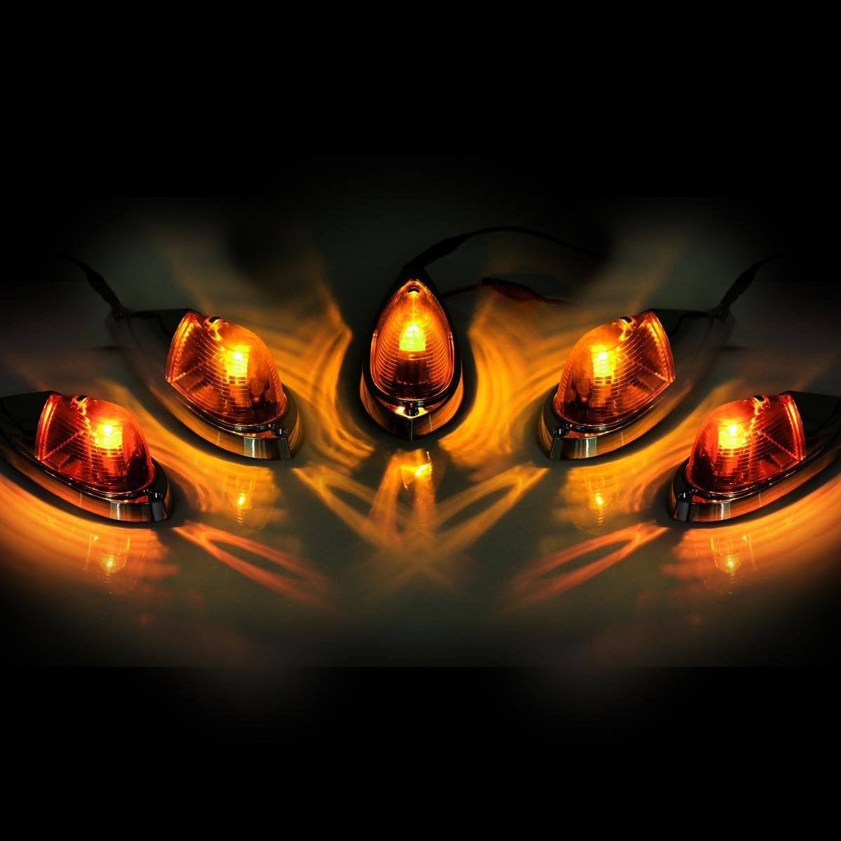 Amber Cab Marker Roof Running Lights Kit Teardrop J354189